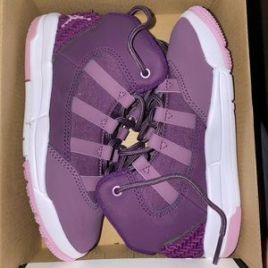 Brand new in box child size 11 purple air jordans
